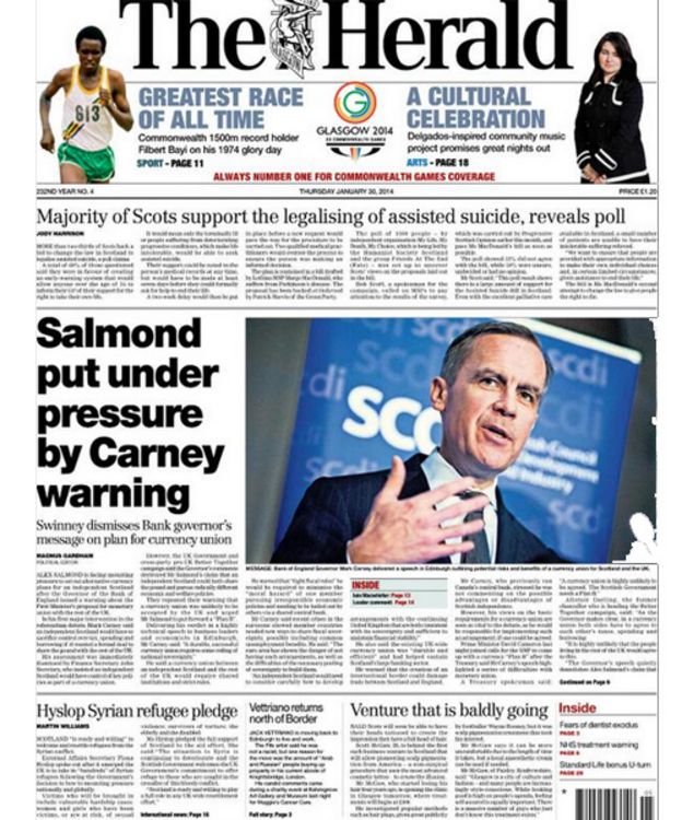 The Front Pages Of Scotland S Newspapers Bbc News