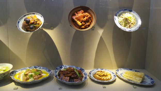 Dishes on display in Hangzhou museum