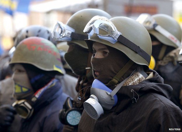 Protesters in Kiev, 31 January