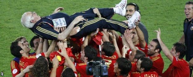 Spain national team celebrate Euro 2008 success