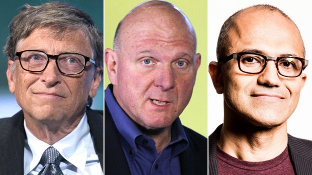 Bill Gates, Steve Ballmer, Satya Nadella