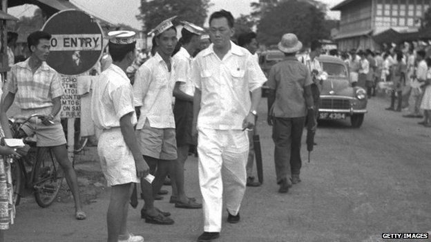 Lee Kuan Yew during a 1958 by election