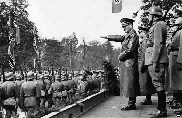 Hitler reviews troops in Poland, October 1939