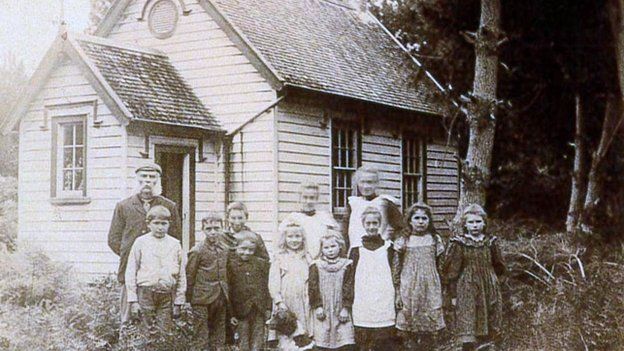 This photograph of Katikati's first school was taken in 1900