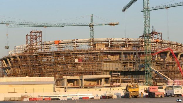 Al-Sadd Sports Hall under construction in Qatar (23 December 2013)