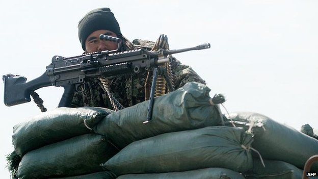 Afghan soldier at Bagram, 13 Feb 2014