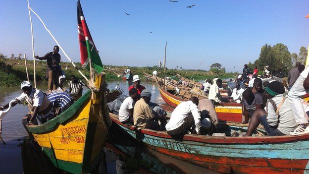 Fishing boats on Lake Victoria, Kenya
