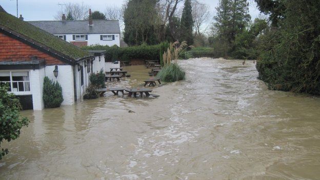 Flooding in East Peckham in December 2013