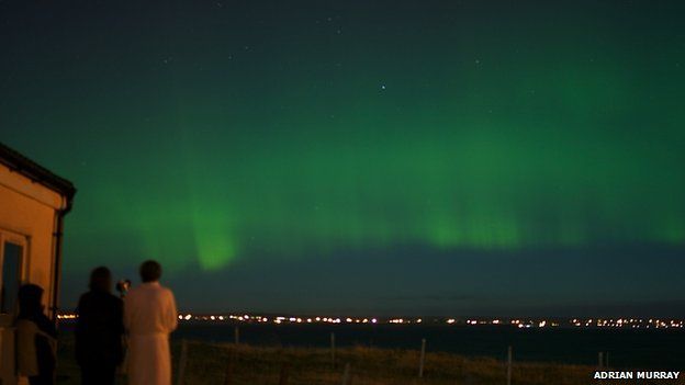 Northern lights over Stornoway in October