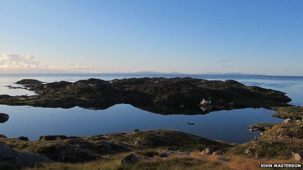Early morning reflection, Ard Manais, Bays of Harris - overlooking Lower Manish with the Minch and the Isle of Skye beyond