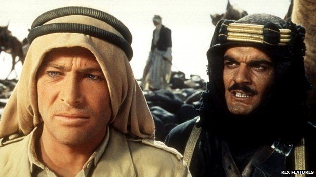 With Peter O'Toole in Lawrence of Arabia