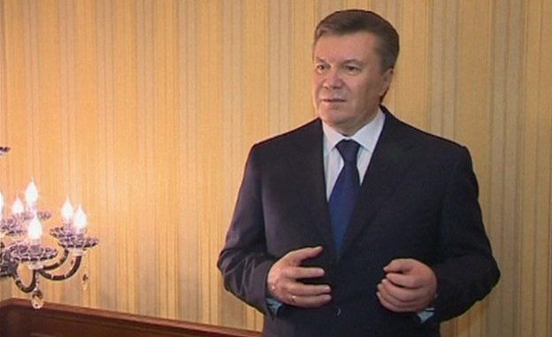 President Yanukovych in a screengrab from his address