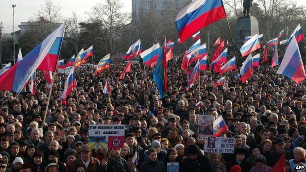 Pro-Russian protest in Sevastopol. Photo: 23 February 2014