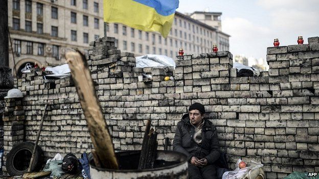 Barricade in Kiev. 24 Feb 2014