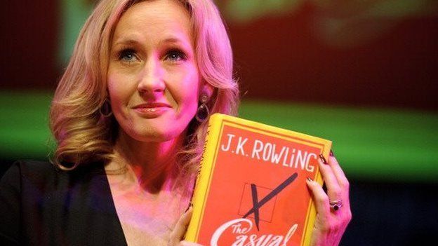 Author JK Rowling poses with her latest book, The Casual Vacancy, on 27 September, 2012.