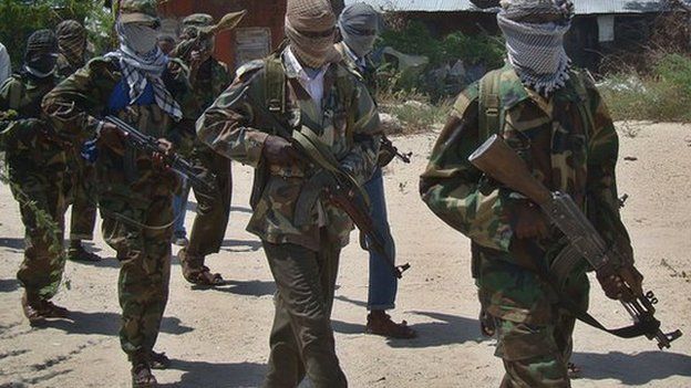 Al-Shabab fighters in Mogadishu, Somalia (5 March 2012)