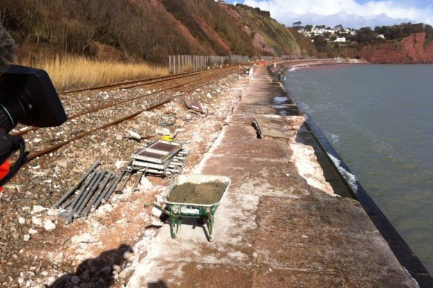 In pictures: Dawlish restoration - BBC News