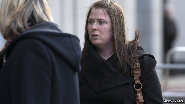Rebecca Rigby, the widow of murdered Fusilier Lee Rigby, arriving at the Old Bailey