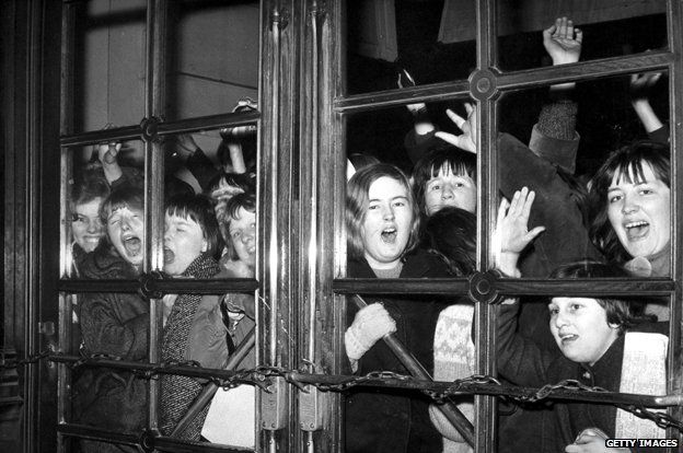 Beatle fans await their idols at London's Scala cinema, 1964
