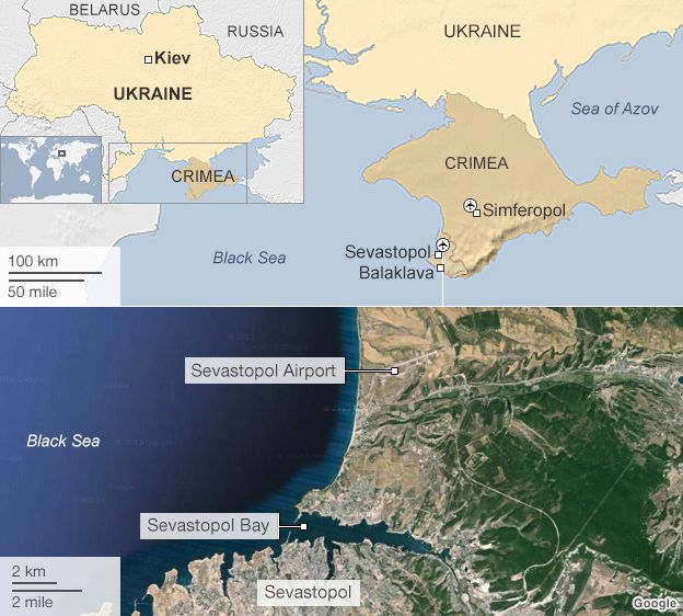 Map of the Crimea peninsula
