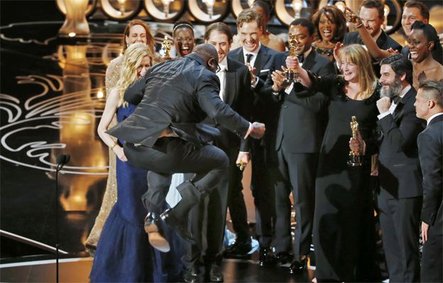 12 Years a Slave team on stage at the Oscars