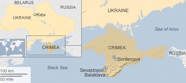 Map of the Crimean peninsula
