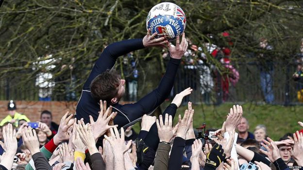 Ashbourne's Annual Shrovetide Football Game In Pictures - BBC News