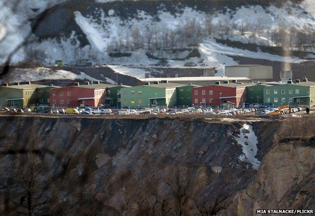 Edge of pit at the iron ore mine in Kiruna