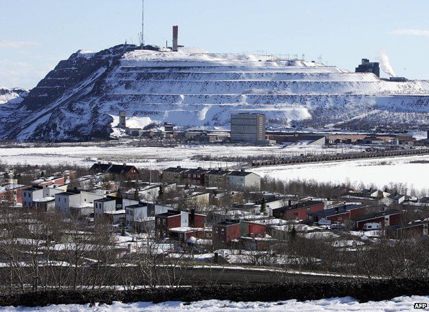 View of Kiruna and mine