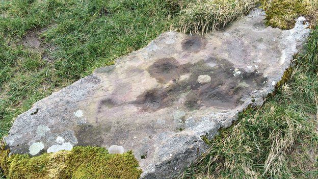 The prehistoric rock art stone
