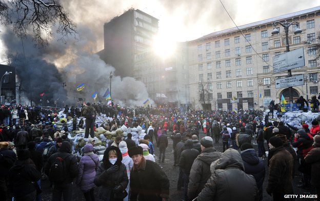 Grushevsky Street in Kiev (Jan 2014 file pic)