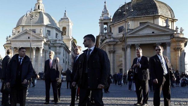 John Kerry in Rome, 6 March