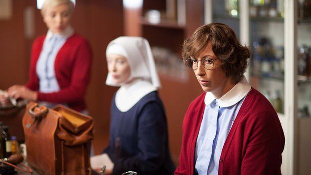 Miranda Hart as Camilla 'Chummy' Cholomondely-Browne in BBC One's Call the Midwife