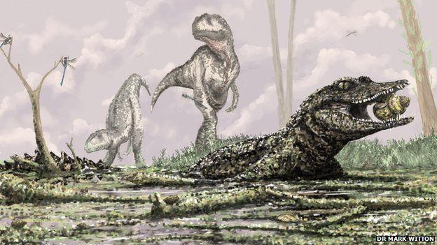 Illustration of the Koumpiodontosuchus aprosdokiti