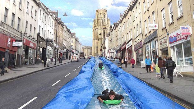 90m water slide plan for Bristol