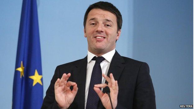 Italy's Prime Minister Matteo Renzi speaks as he leads a news conference at Chigi palace in Rome on 12 March
