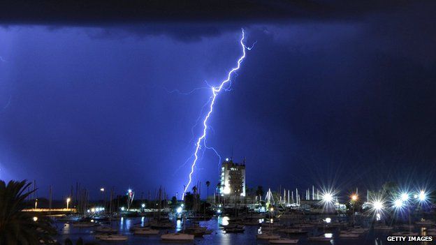 A lightning storm in Uruguay
