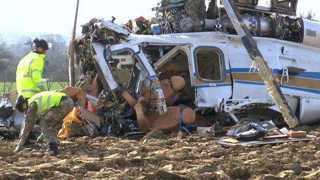 Scene of AW139 helicopter crash