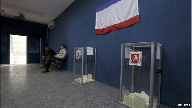 Empty polling station in Bakhchisaray, Crimea (16 March 2014)