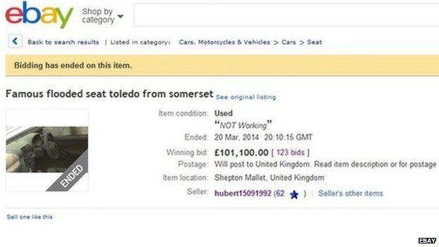 The car sold for £101,100