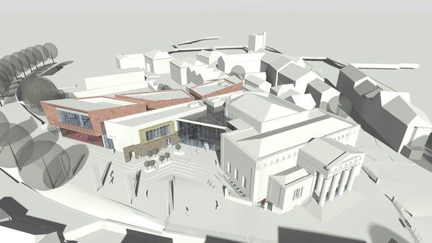 Artist's impression of aerial view of the cultural hub project