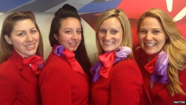 Virgin cabin crew selfie