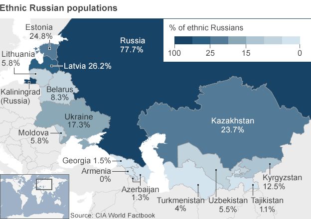 Map: Ethnic Russian populations