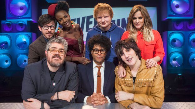 Richard Ayoade as a guest presenter on Never Mind the Buzzcocks