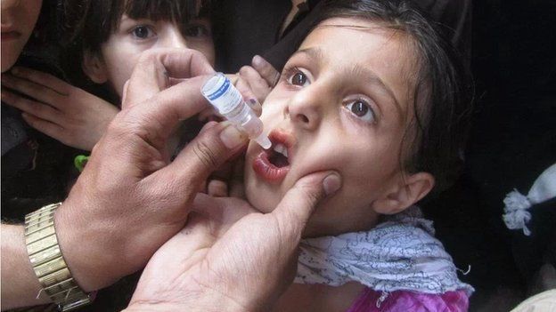 A vaccination campaign in Peshawar, Pakistan