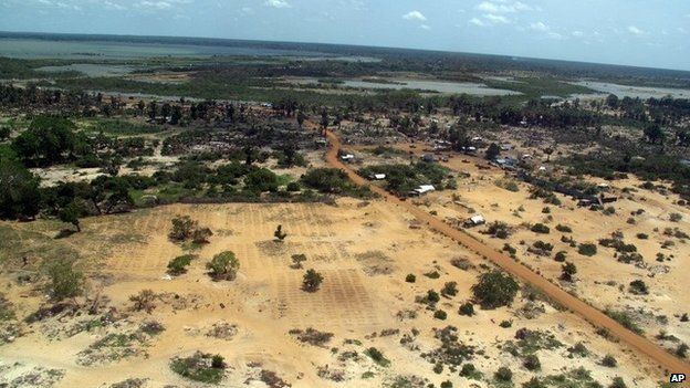 The abandoned devastation is seen in this aerial photo showing part of the former conflict zone on the north east coast of Sri Lanka, Saturday, May 23, 2009