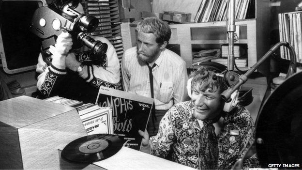 DJ Robbie Dale is filmed aboard Radio Caroline in 1967