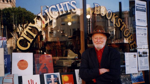 Lawrence Ferlinghetti, one of the owners of City Lights bookstore