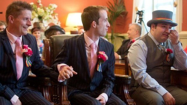 Phil Robathan and James Preston at their wedding