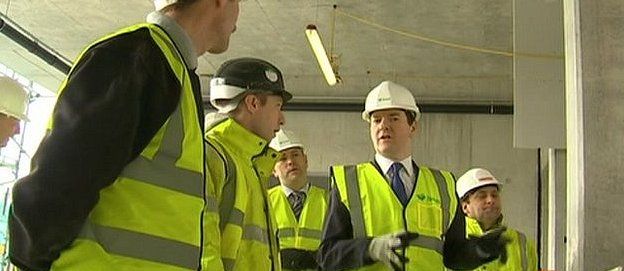 George Osborne on a construction site